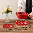 thumbnail image 7 of SKYSONIC Hohoho Santa Claus Christmas Pcs Trivet Pot Holder for Kitchen Round Woven Potholders Set Cotton Braided Hot Pads Coasters Table Mats for Cooking and Baking, 7 of 7