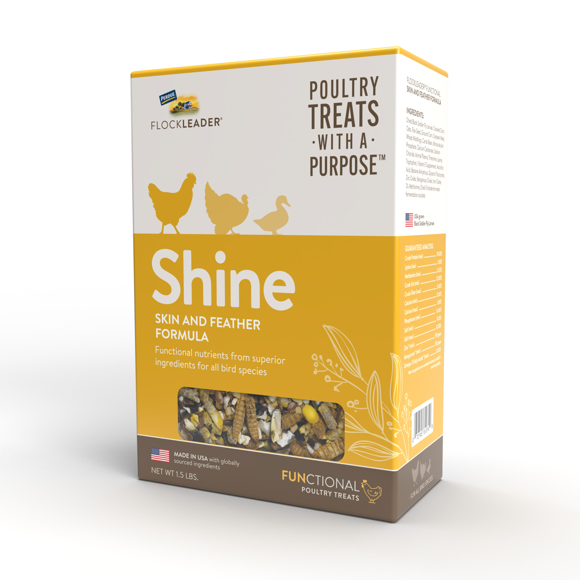 FlockLeader Poultry Treats with a Purpose Shine for Chickens, 1.5 Pound