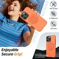 thumbnail image 7 of For iPhone 13 Pro Max Ultra Slim Hybrid TPU+PC Protective Cover with Metal Rotation Holder , Compatible MagSafe, Military Grade Shockproof Phone Case Cover,Orange,For iPhone 13 Pro Max, 7 of 7