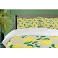 thumbnail image 4 of Ambesonne Floral Duvet Cover Set, Yellow Cloves with Branches, Calking, Mustard Green and Tan, 4 of 6