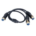 thumbnail image 1 of Divisor de cable xlr, divisor de cable de 2 xlr a xlr y conectores de Oro Chapados de Oro para amplificadores de guitarra, 1 of 7
