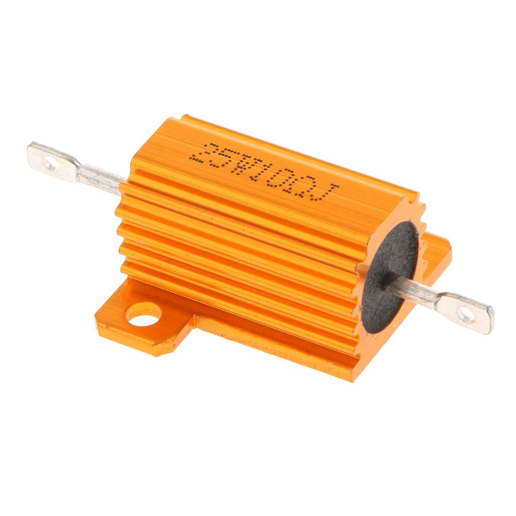 LM YN Resistencia Electrónica De Carcasa De Aluminio De 25 W, 100 Ohmios, 5%, Color Dorado (paquete De 2