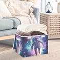 thumbnail image 3 of Yayeee Collapsible Cube Storage Bin with Lid Fabric Closet Decorative Basket with Handles, Astronaut Pattern, 3 of 7