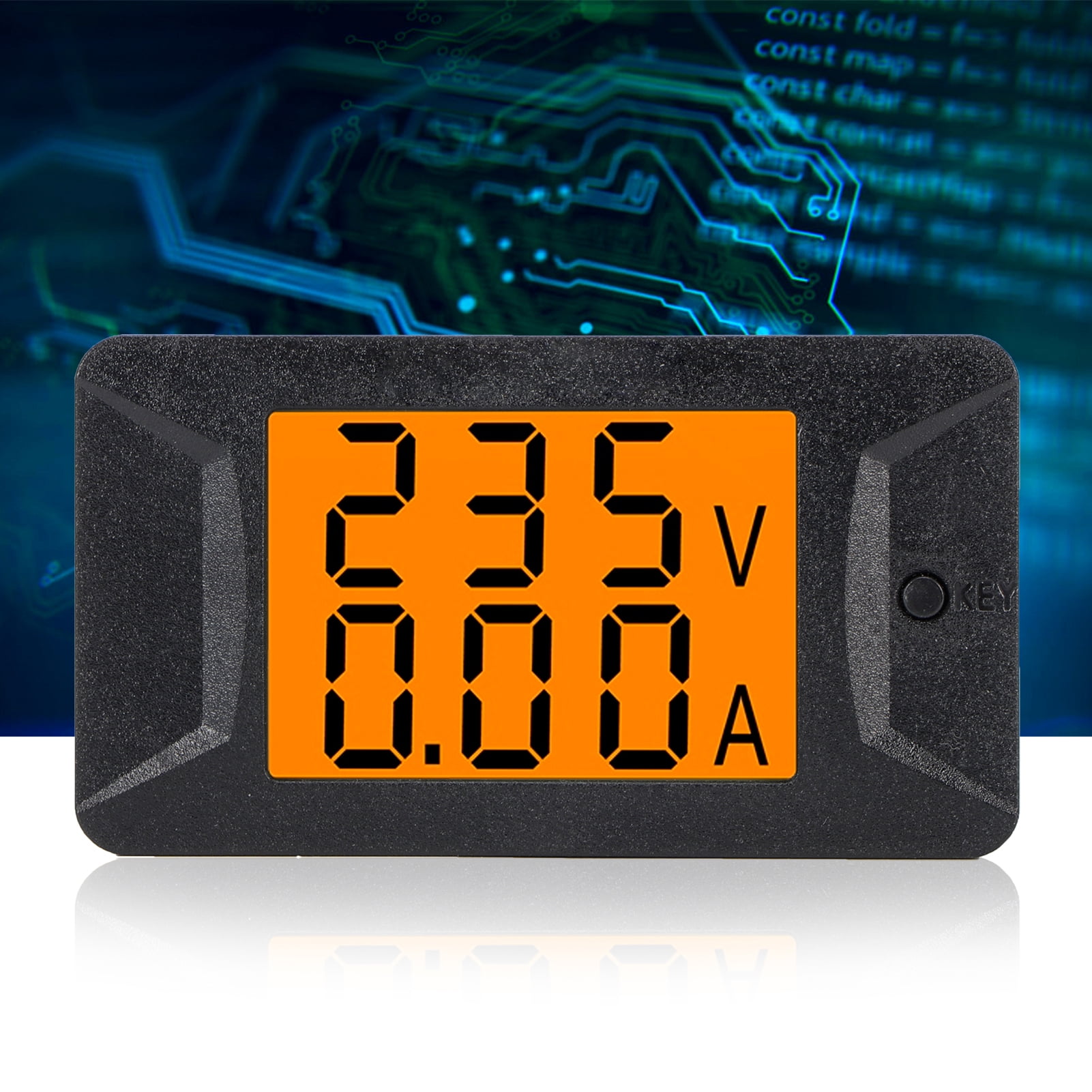 Digital AC Voltage  Current Meter, 40,400V, 0,100A, LCD Display  Backlight