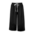 thumbnail image 5 of CPNG Girls Baggy Casual Sweatpants Solid Color Sweat Pants Elastic High Waist Comfortable Cool and Breathable Drawstring Joggers(Black,8-9 Years), 5 of 6