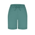 thumbnail image 6 of ZQUUVOU Women's Bermuda Shorts Solid Color Elastic Waist Sports Casual with Side Pockets Shorts(Mint Green,XL), 6 of 9