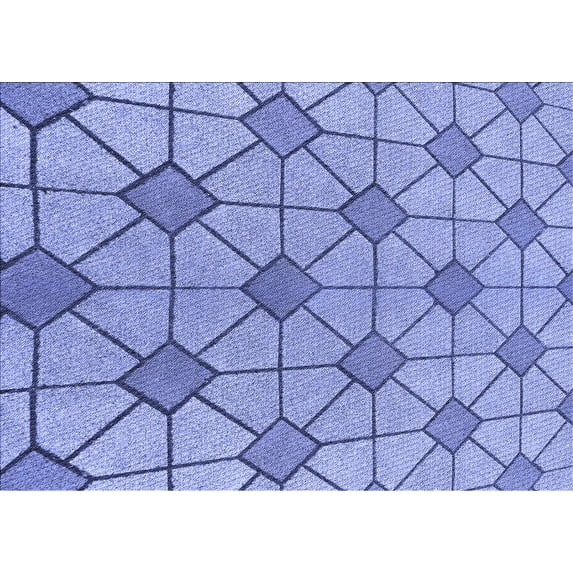 Ahgly Company Indoor Rectangle Patterned Jeans Blue Area Rugs, 2' x 3'