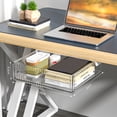 thumbnail image 6 of Pull Out Storage Box Large Capacity Invisible Storage Hidden Drawer Undertable Drawer Table Shelf Storage Box Under Desk Drawer BLACK LARGE, 6 of 7