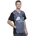 thumbnail image 4 of Tooniforms Scrubs Top for Men V-Neck Plus Size TF708, 3XL, Fist Bump Club, 4 of 7