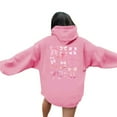 thumbnail image 2 of 2025 Hoodies for Women Women's Fashionable Youth Campus Top Printed Floral Sweatshirt Hoodie Oversized Hoodies for Women Pink MClearance!, 2 of 6
