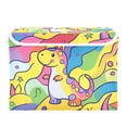 thumbnail image 7 of Yayeee Collapsible Cube Storage Bin with Lid Fabric Closet Decorative Basket with Handles, Vibrant Dinosaur, 7 of 7