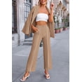 thumbnail image 3 of Conjunto PRETTYGARDEN Blazer Oversize y Pantalones Palazzo Anchos Caqui XXL, 3 of 8