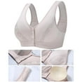 thumbnail image 3 of Xmarks Women's Front Closure Cotton Bra Button Snap Closure Comfort Wireless Pure Bras Full Coverage Wirefree Push Up Bralettes, 3 of 10