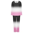 thumbnail image 4 of yievot Lounge Sets for Women Long Sleeve Top with Pants Gradient Printed Loungewear Sleepwear Pajamas Two Piece Outfits for Women, 4 of 5