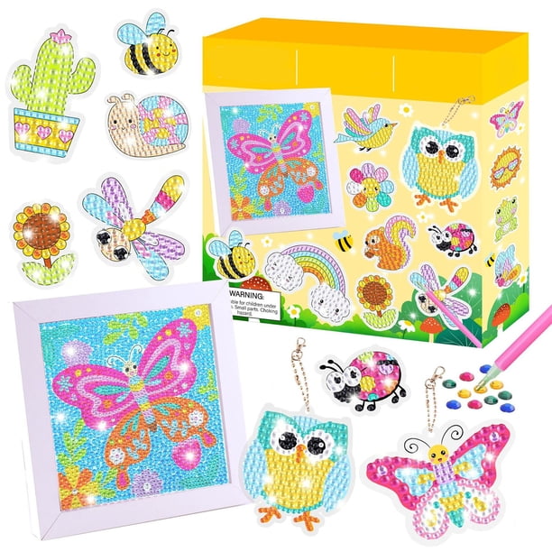 Kit de dibujo de pintura de diamantes de imitación, seguro, práctico, hermoso llavero de diamantes de imitación, conjunto de marco de fotos