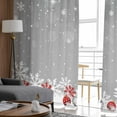 thumbnail image 5 of Grey Christmas Sheer Curtains 63 Inch Length 2 Panels Set, Semi Transparent Voile Rod Pocket Curtains for Living Dining Room Bedroom Drapes Snowflake Winter Xmas Tree, 5 of 8
