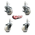 thumbnail image 2 of 3 Inch Nylon Wheel Swivel 7/16 Inch Grip Ring Stem Caster Set 2 Brakes SCC, 2 of 2