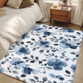 thumbnail image 5 of Blue Flowers Washable Area Rugs 4'x6', Retro Spring Watercolor Floral Leaves Low Pile Throw Living Room Rug Non-Slip Sturdy Edge Binding Carpet for Indoor Entryway Bedside Kitchen, 5 of 9