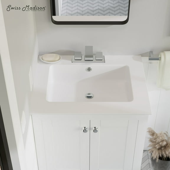 Voltaire 25 Vanity Top Sink with 3 Centerset Faucet Holes