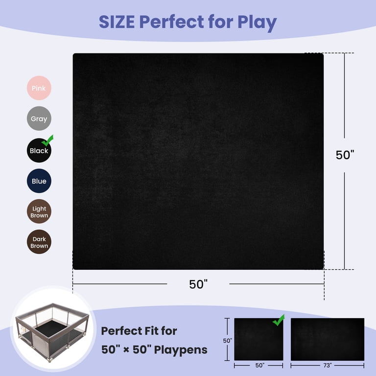 babyeap 50" x 50" Extra Thick Baby Play Mat, Black photo 5
