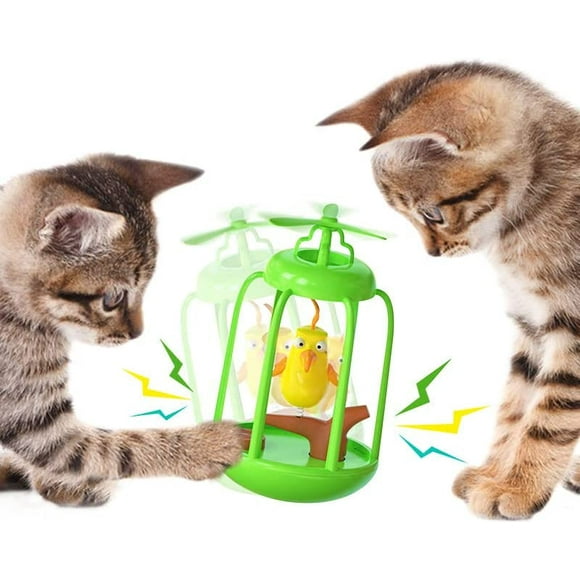 LuoHeng Jouets interactifs pour chat pour cage à oiseaux pour chat d'intérieur, gobelet électrique, Jouets d'exercice automatiques pour animaux de compagnie pour jouer aux chats/chatons