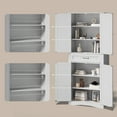 thumbnail image 5 of 71'' Freestanding Tall Storage Cabinet 4-Door Organizer with 4 Adjustable Shelves & Large Drawer Multipurpose Pantry for Kitchen, Living Room & Bathroom White, 5 of 9