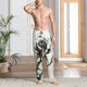 thumbnail image 2 of Balery Black And White Rose Pantalones de pijama para hombre, pijama ultraligero, pantalón de descanso-Large, 2 of 6