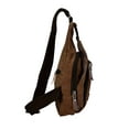 thumbnail image 3 of PULLIMORE Canvas Sling Bag Chest Pack Casual Lightweight Crossbody Backpack for Travel Hiking Cycling (Brown), 3 of 9
