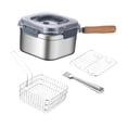 thumbnail image 3 of Juego de sartenes para freír, colador de alimentos, 2500 ml, vaporera multiusos, freidora para reuniones, restaurantes, cocinas, hogares, viajes, 3 of 9