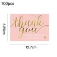 thumbnail image 2 of 100 Cartes de Visite Personnalisées'merci', 2x3.5 Pouces Rose & Or, 2 of 5