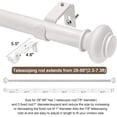 thumbnail image 5 of White Curtain Rods for Windows 28 to 48 Inches Adjustable Decorative 1 Inch Diameter Single Window Curtain Rod Set with Classic Finials, White Finishing, 5 of 7