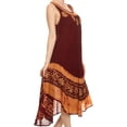 thumbnail image 4 of Sakkas Batik Flower Caftan Tank Dress / Cover Up - Chocolate Gold - One Size, 4 of 5