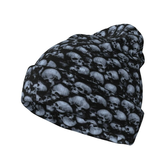 Hirioo Gothic Skull for Men's Knit Cuffed Beanie for Outdoor Activities Unisex