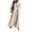 Beige, variante sur Celmia Robe Longue Sans Manches à Bretelles Imprimé Floral Poches en Lin Ample