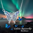 thumbnail image 2 of Coachuhhar Butterfly Necklace 925 Sterling Silver Celtic Knot Pendant Necklace Abalone Shell Irish Necklace Butterfly Jewelry Mother's Day Gifts for Women, 2 of 7