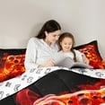 thumbnail image 5 of Manfei Cartoon Console Full Size Comforter Sets,Modern Video Game Bedding Comforter Set,Red Black Bedding Sets For Boys Teens,Super Cozy Room Decor Reversible,3 Pieces, 5 of 8