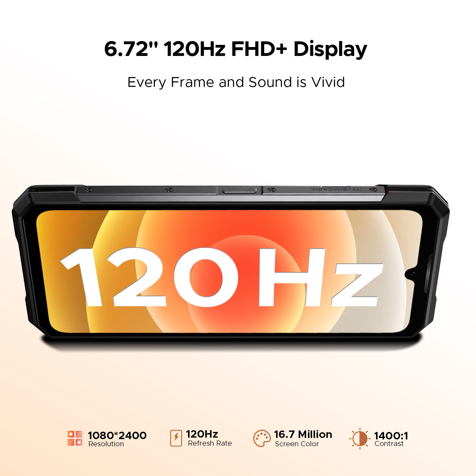 DOOGEE S200 Rugged Phone Unlocked with BoneBeat Run Earphones, 5G, Android 16, 48GB+256GB/2TB, 10100mAh, 6.72"FHD + 120 Hz Display with 1.32" Rear Screen, IP68/IP69K/NFC/Fingerprint/GPS
