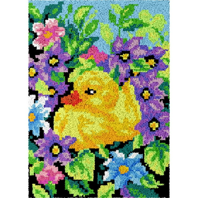 Kit de Crochet pour Loquet de Tapis / Duckling (2 Tailles Toile Imprimée)