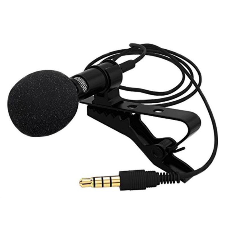 Lavalier Lapel Microphone Mini Stereo Clip on Mic Condenser For iPhone X Samsung 