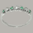 thumbnail image 3 of LBG British Made 925 Sterling Silver Cubic Zirconia & Natural Emerald Womens Eternity Ring - 33 size options - Size 5, 3 of 9