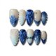 thumbnail image 1 of Sutaozhi Uñas postizas acrílicas azules 24 piezas almendra, 1 of 8