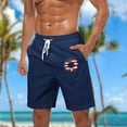 thumbnail image 2 of LpwkSSA Mens Tropical Print Swim Trunks Drawstring Design Lightweight Fabric Relaxed Silhouette for Vacation Looks Blue XXXXXL, 2 of 5