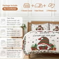 thumbnail image 6 of Christmas Gnome Bedding Duvet Cover Set Full Size 4 Pieces Red Green Winter Dwarfs Xmas Retro Linen Bedding Set with Zipper Closure, 1 Comforter Cover 86x86 Inches 1 Flat Sheet & 2 Pillow Cases, 6 of 7