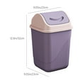 thumbnail image 3 of Dongrere Compact 9x9 Inch Swing-Lid Trash Can for Office & Bathroom | Odor-Control Small Waste Bin, 3 of 6