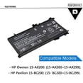 thumbnail image 2 of Emaks TE04XL Batería para HP Owmen 15-ax 200:15 -ax250wm 15-ax210nr 15, 2 of 2