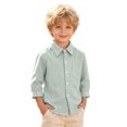 thumbnail image 2 of Boys Girls Shirts Long Sleeve Button Down Collared Checked Shirt with Chest Pocket Kids School Uniform 2-9 Years, 2 of 9
