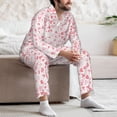 thumbnail image 7 of Salouo Cute Hand Drawn Hearts Print Button-Front Long Sleeve Pajama Set for Men, Soft 2Pjs Men's Long Sleeve Sleepwear-XX-Large, 7 of 7