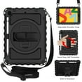 thumbnail image 2 of Case For Apple New iPad 9.7 inch Hybrid 3in1 Rugged Built-in Kickstand 360° Rotatable Stand & Shoulder Hand Strap Corner Shockproof Tablet Cover [ Black ], 2 of 8