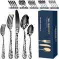 thumbnail image 5 of 40-Piece Set, Stainless Steel Silverware Cutlery, Unique Pattern Design, Includes Dinner Knives, 5 of 5