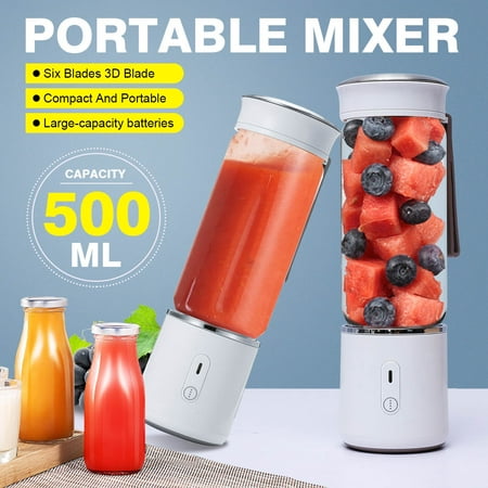 blender portable mixer cup glass 3d personal lid shakes juicer smoothies 500ml augienb rechargeable blades usb fruit six travel dialog